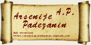 Arsenije Padežanin vizit kartica